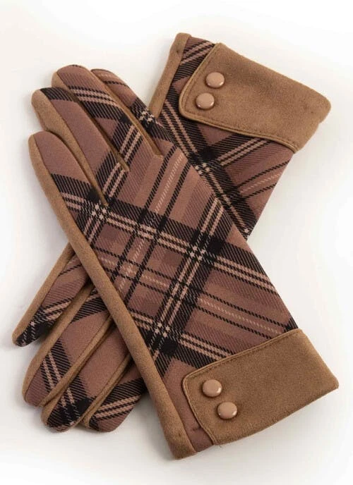 Faux Moleskin Tartan Gloves 2 Faux Moleskin Tartan Gloves - Image 2