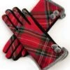 Tartan Pom Pom Gloves
