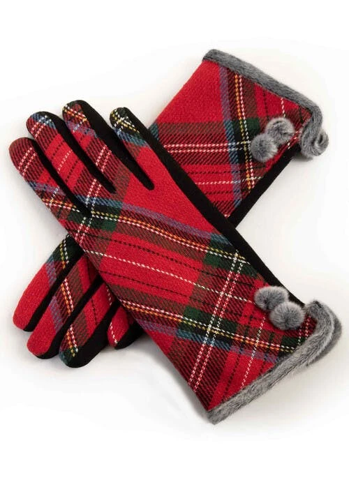 Tartan Pom Pom Gloves 1 Tartan Pom Pom Gloves