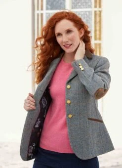 Light Blue Ladies HARRIS TWEED Jacket