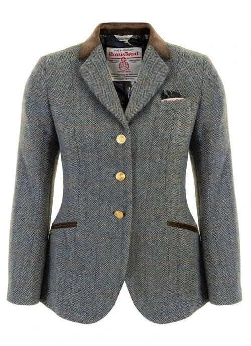 Light Blue Ladies HARRIS TWEED Jacket 2 Light Blue Ladies HARRIS TWEED Jacket - Image 2