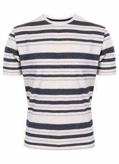 Navy Stripe Crew Neck T Shirt