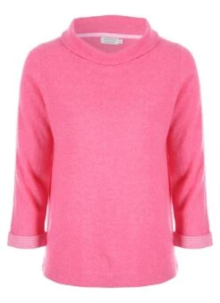 Pink Cashmere Bardot Neck Jumper