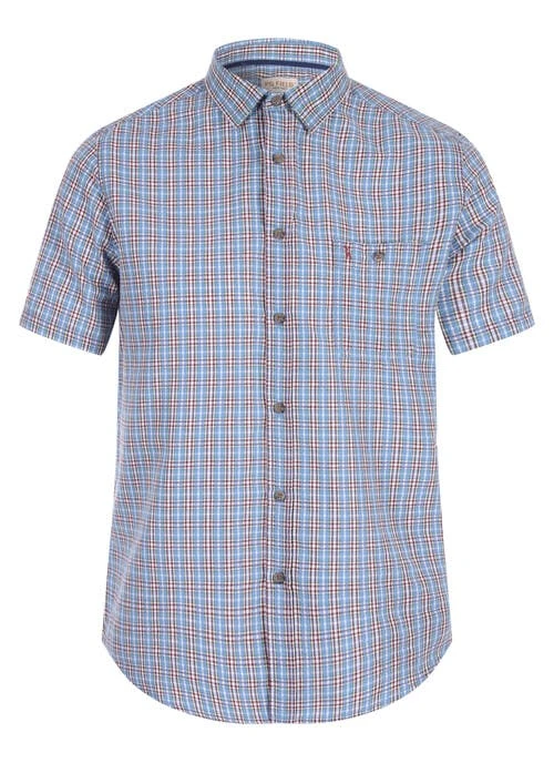 Blue Seersucker Check Shirt 1 Blue Seersucker Check Shirt