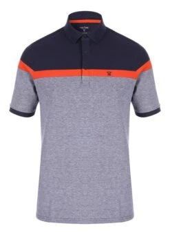 Navy Panel Stripe Polo