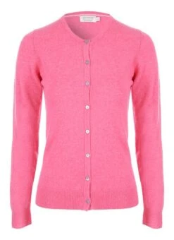 Bright Pink Cashmere Cardigan