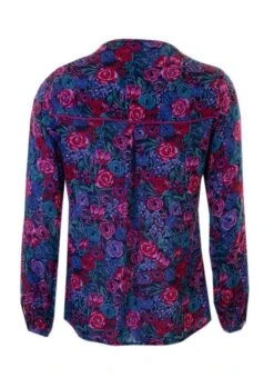 Navy Floral Lace Trim Blouse -Outlet The Wardrobe Edit Store 26002pvs 63a58598fc875af