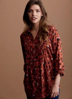 Rust Animal Print Blouse