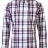 Red Twill Cotton Check Shirt