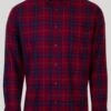 Red Herringbone Check Shirt