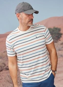 Ivory Crew Neck Stripe T-Shirt