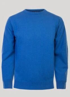 Blue Crew Neck Fine Knit Jumper -Outlet The Wardrobe Edit Store 30987pvs bab38c2d7db847a
