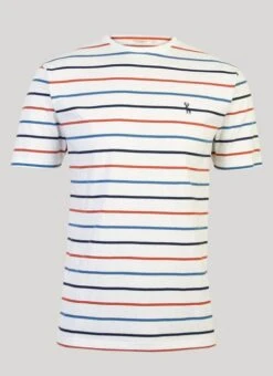 Ivory Crew Neck Stripe T-Shirt -Outlet The Wardrobe Edit Store 31831pvs 3e9a3a0e9990b6c