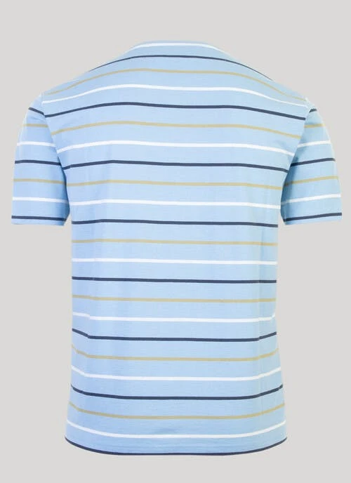 Blue Stripe Crew Neck T Shirt 2 Blue Stripe Crew Neck T Shirt - Image 2
