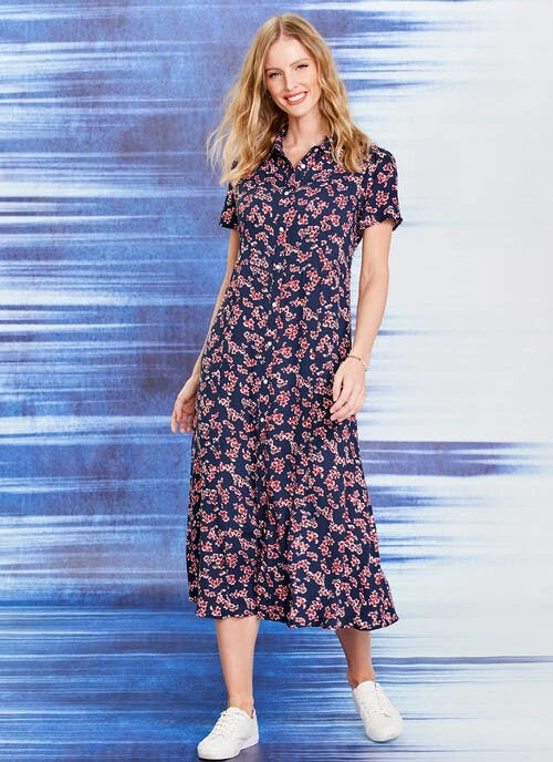 Floral Printed Shirt Dress 2 Floral Printed Shirt Dress - Image 2