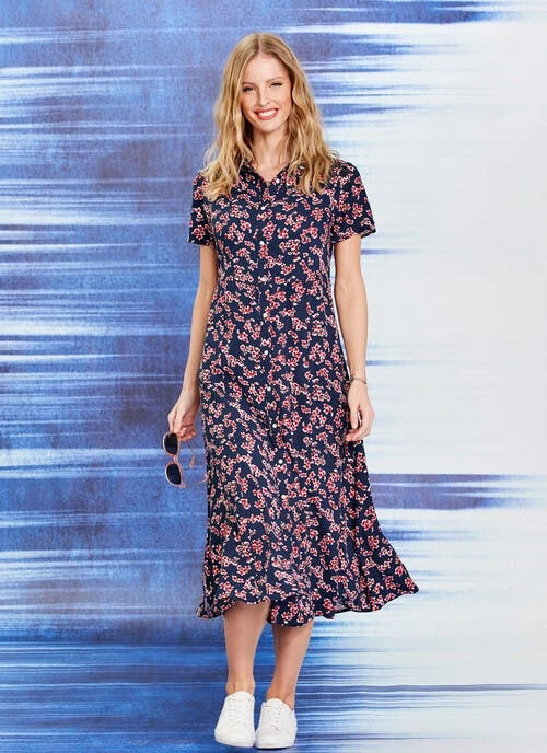 Floral Printed Shirt Dress 1 Floral Printed Shirt Dress