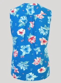 Blue Printed Floral Blouse 7 Blue Printed Floral Blouse -Outlet The Wardrobe Edit Store 32480pvs 4d72cbacfcda3d6