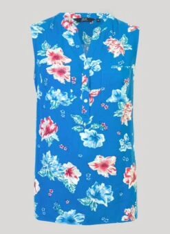 Blue Printed Floral Blouse 6 Blue Printed Floral Blouse -Outlet The Wardrobe Edit Store 32481pvs 63dd1b5b5409bdd