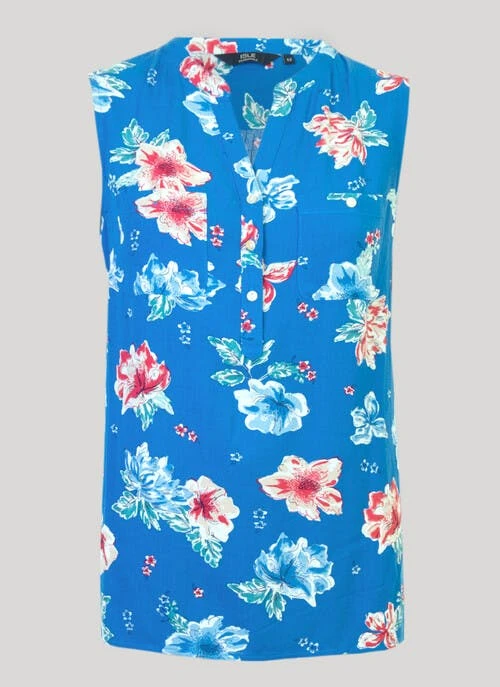 Blue Printed Floral Blouse 3 Blue Printed Floral Blouse - Image 3