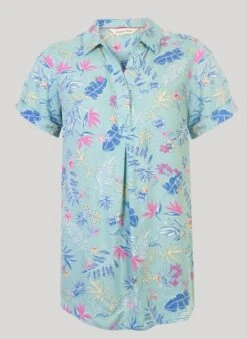 Aqua Printed Dobby Blouse -Outlet The Wardrobe Edit Store 32488pvs eaa5f4558262064