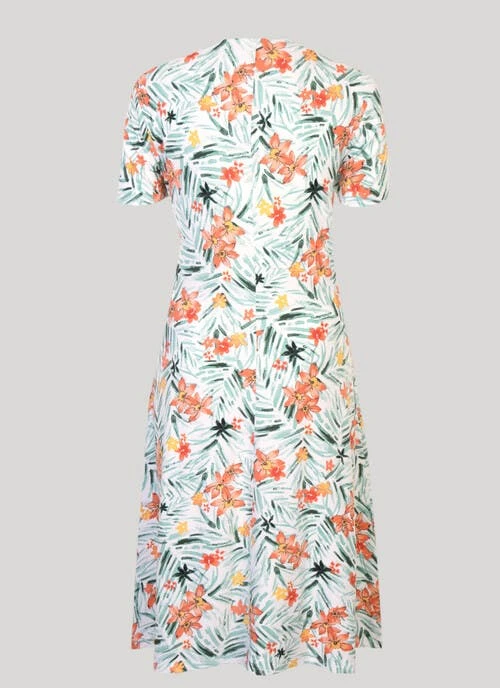 Ivory Print Dress+Necklace. 4 Ivory Print Dress+Necklace. - Image 4