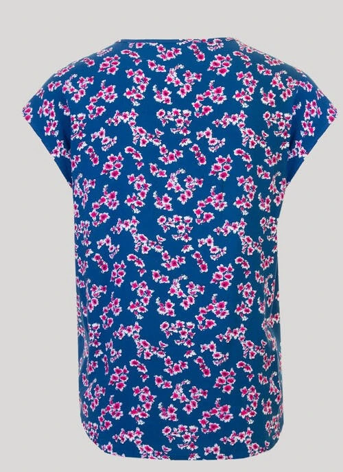 Navy Floral Print Blouse 2 Navy Floral Print Blouse - Image 2