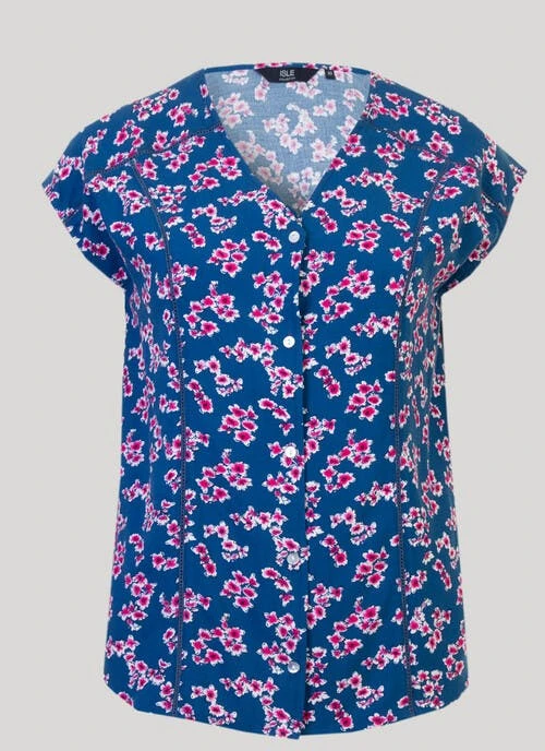 Navy Floral Print Blouse 1 Navy Floral Print Blouse