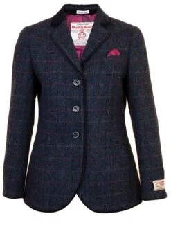 Blue HARRIS TWEED Skye Hacking Jacket Long -Outlet The Wardrobe Edit Store 3337pvs 10c60f59c774d21