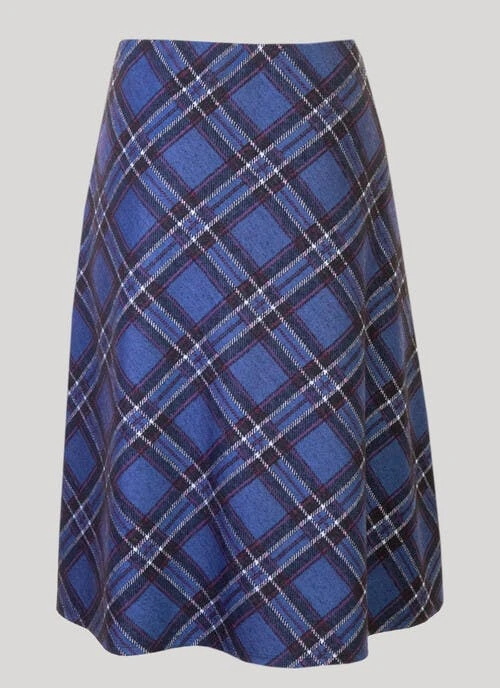 Blue Check Lined Skirt 25" 4 Blue Check Lined Skirt 25" - Image 4