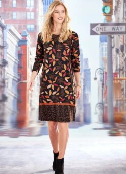 Black Border Printed Dress