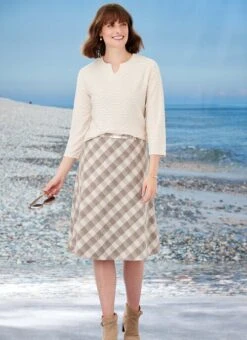 Check Lined Skirt 25"