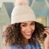 Pink Sequin Pom Pom Hat