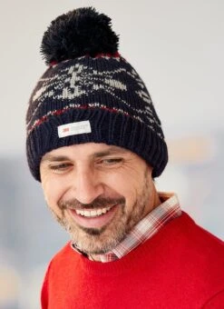 Navy Chunky Fair Isle Hat