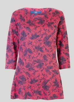 Pink Brushed Printed Tunic