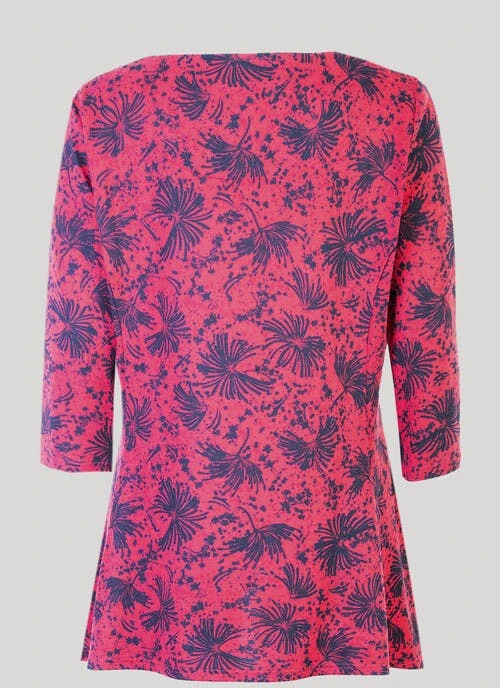 Pink Brushed Printed Tunic 2 Pink Brushed Printed Tunic - Image 2