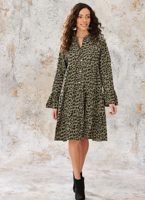 Green Animal Print Dress 2 Green Animal Print Dress - Image 2