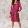 Cerise Animal Jersey Dress