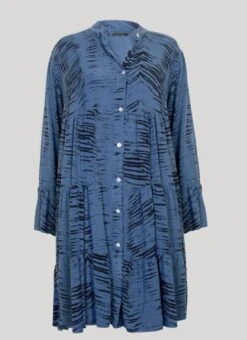 Blue Smudge Print Dress