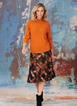 Brown Skirt Lined 27"