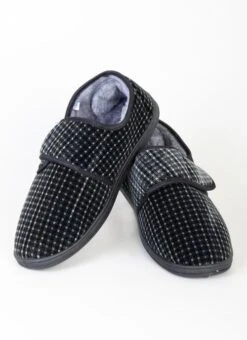 Grey Touch Fasten Slipper