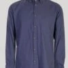 Dark Blue Shirt LS WH CTN Twil