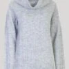 Grey Cowl Neck Jumper