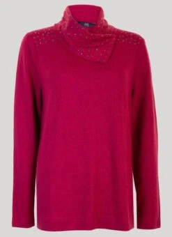 Raspberry Stud Detail Top