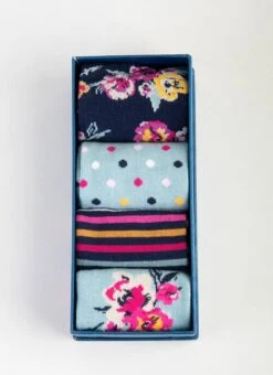 Floral 4 Pack Gift Box Socks 9 Floral 4 Pack Gift Box Socks -Outlet The Wardrobe Edit Store 36624pvs 8e0419fa1f7c8b5