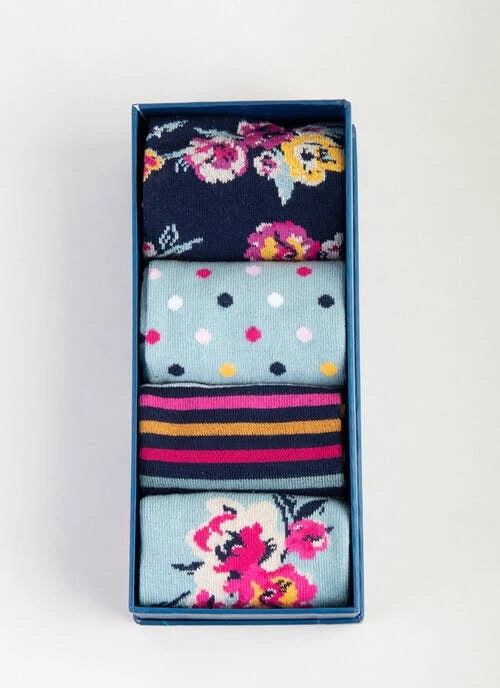 Floral 4 Pack Gift Box Socks 4 Floral 4 Pack Gift Box Socks - Image 4