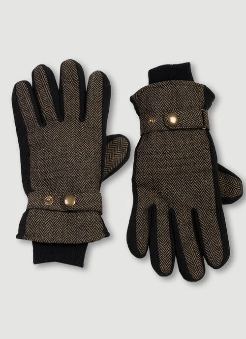 Brown Herringbone Gloves 1 Brown Herringbone Gloves