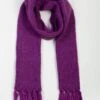Purple Knitted Tassel Scarf