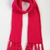 Pink Knitted Tassel Scarf