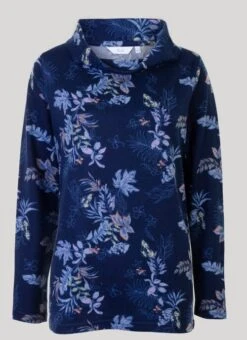 Navy Bardot Neck Top