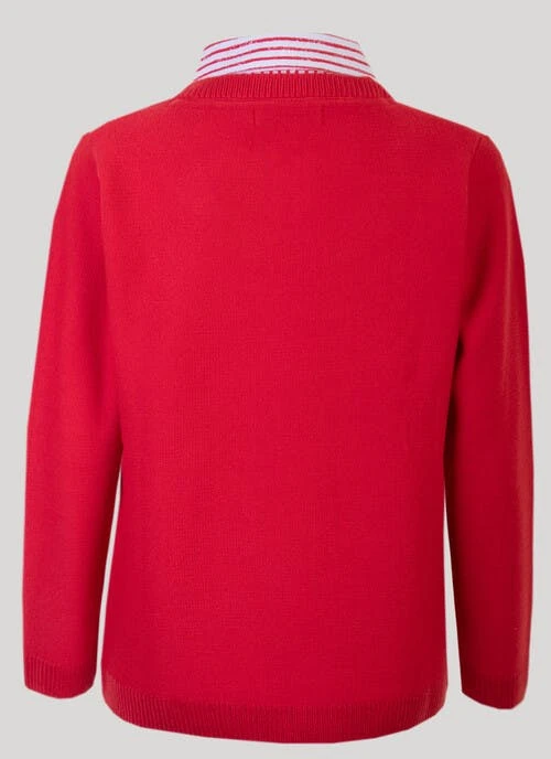 Red Mock Shirt Jumper 2 Red Mock Shirt Jumper - Image 2
